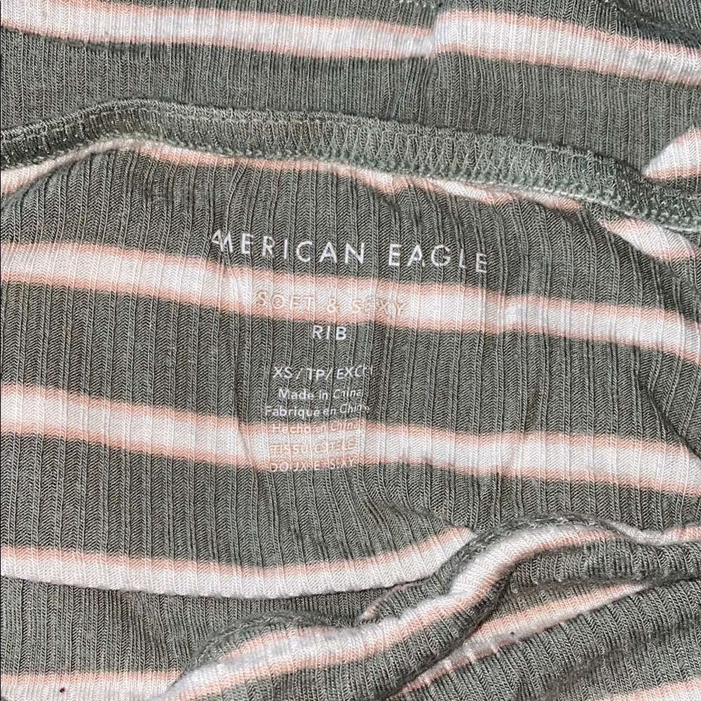 Striped Green and White Women's top - Picture 3 of 3